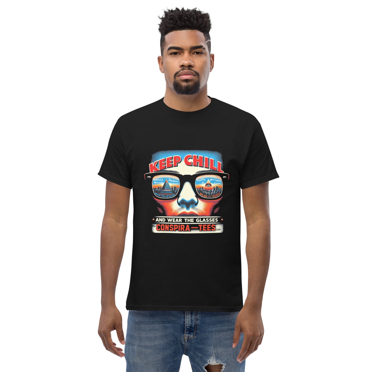 Keep Chill And Wear the Glasses Men's classic tee