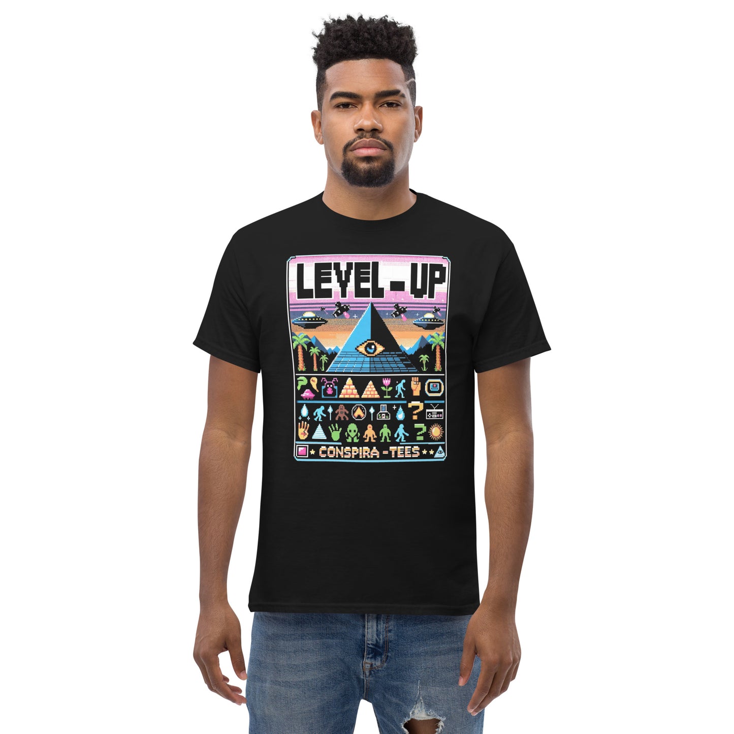Level Up Conspira-tees Retro Video Game Men's classic tee