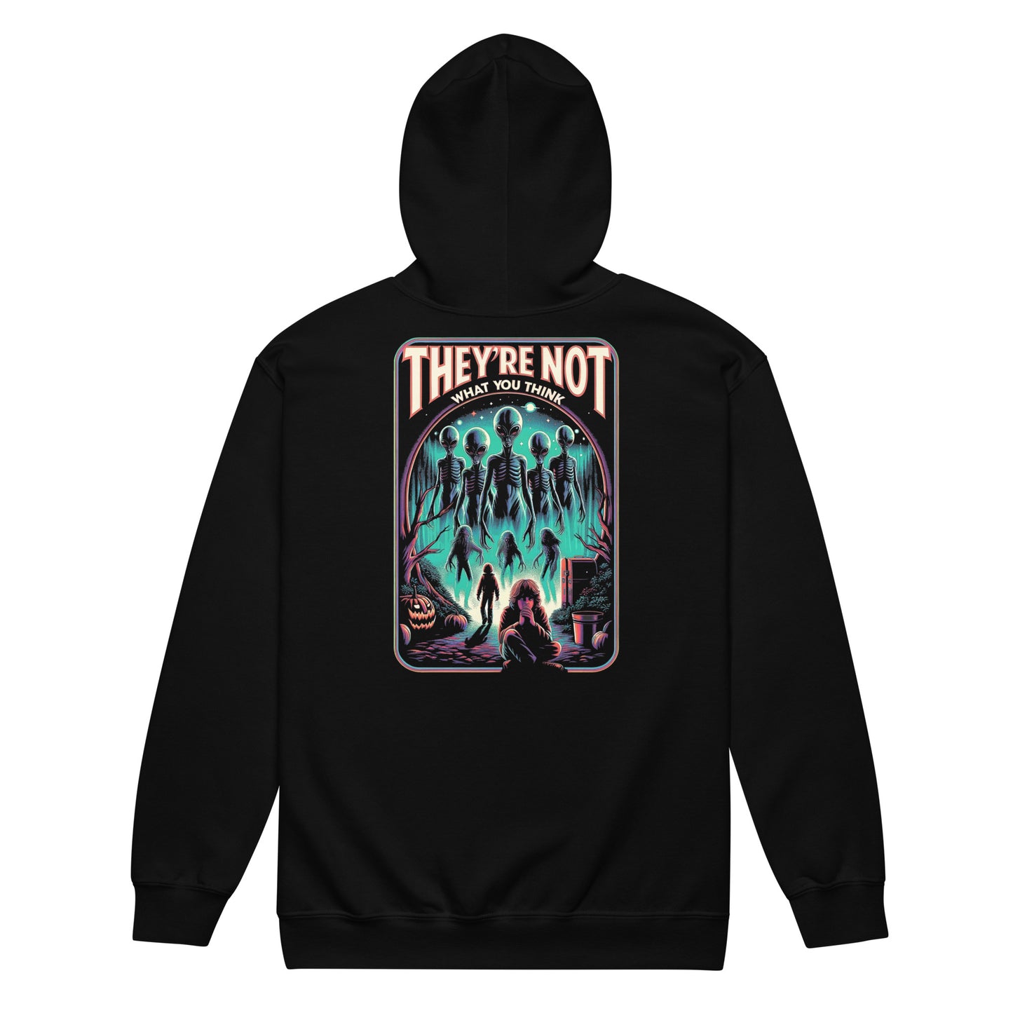 They're Not What You Think (Alien) Unisex heavy blend zip hoodie