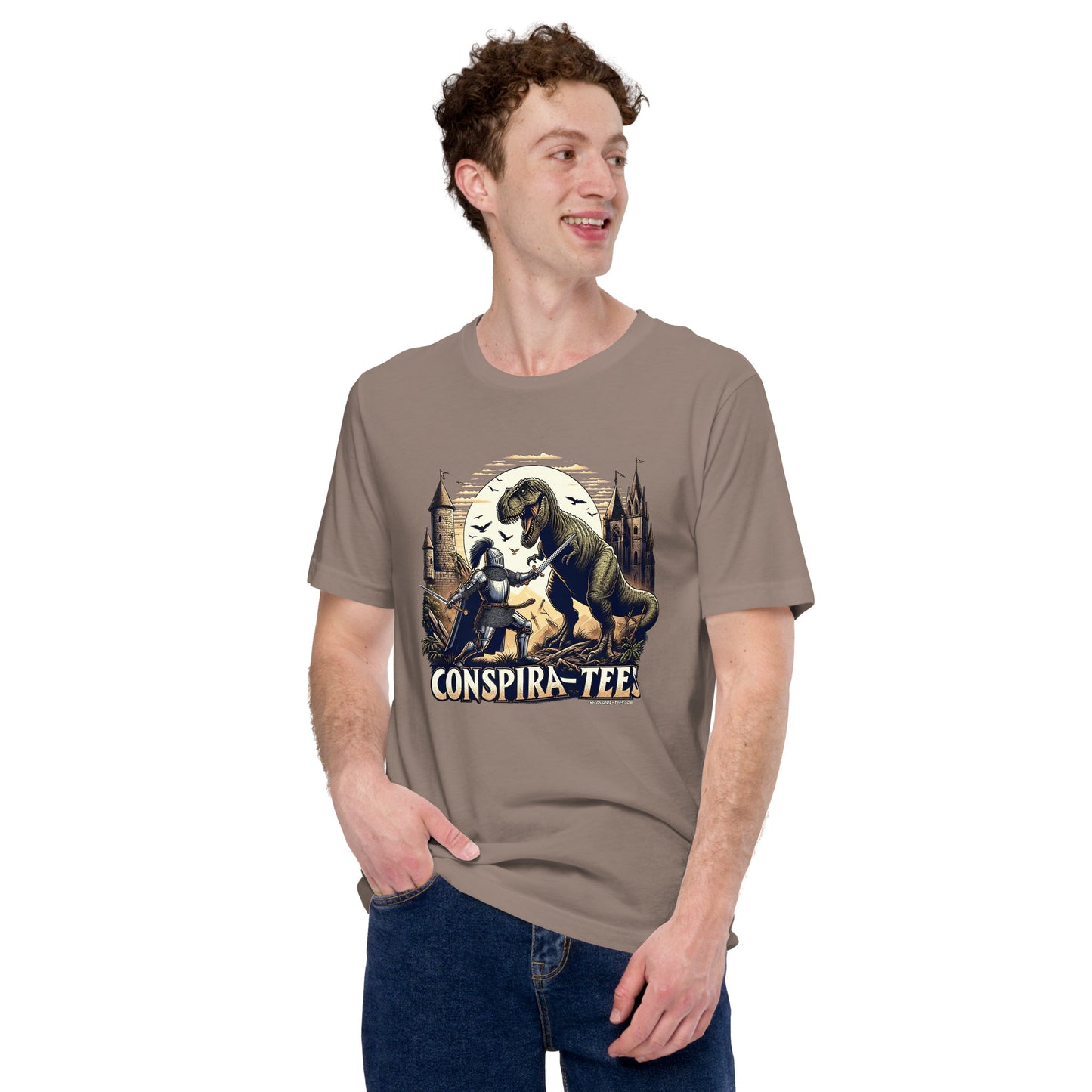 Knight Fighting T-Rex Unisex t-shirt