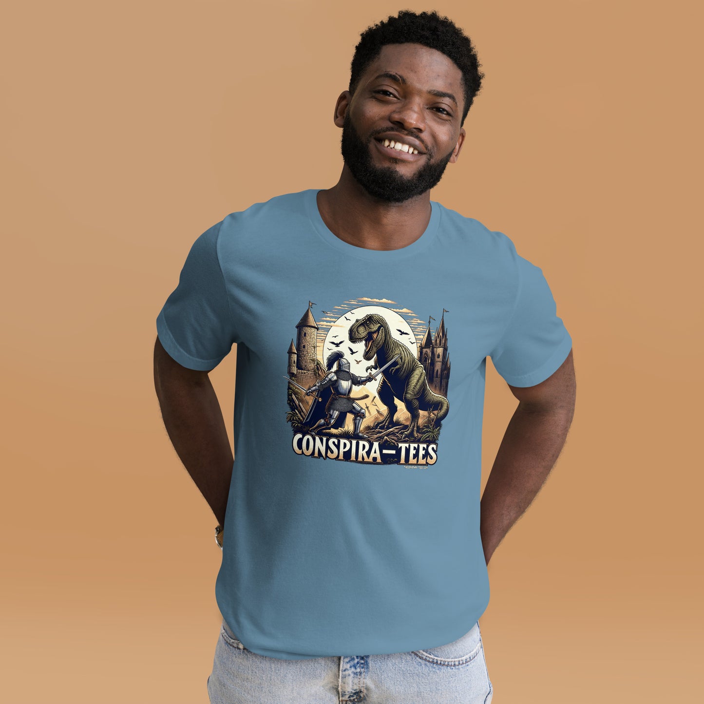 Knight Fighting T-Rex Unisex t-shirt