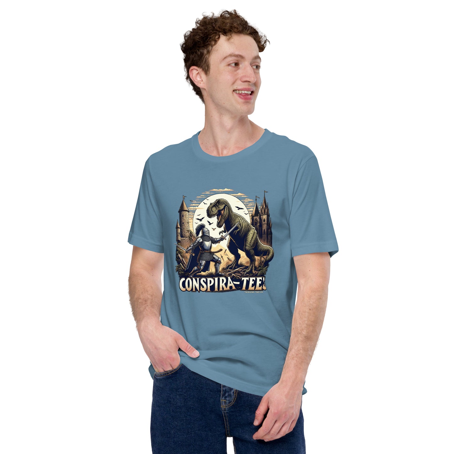 Knight Fighting T-Rex Unisex t-shirt