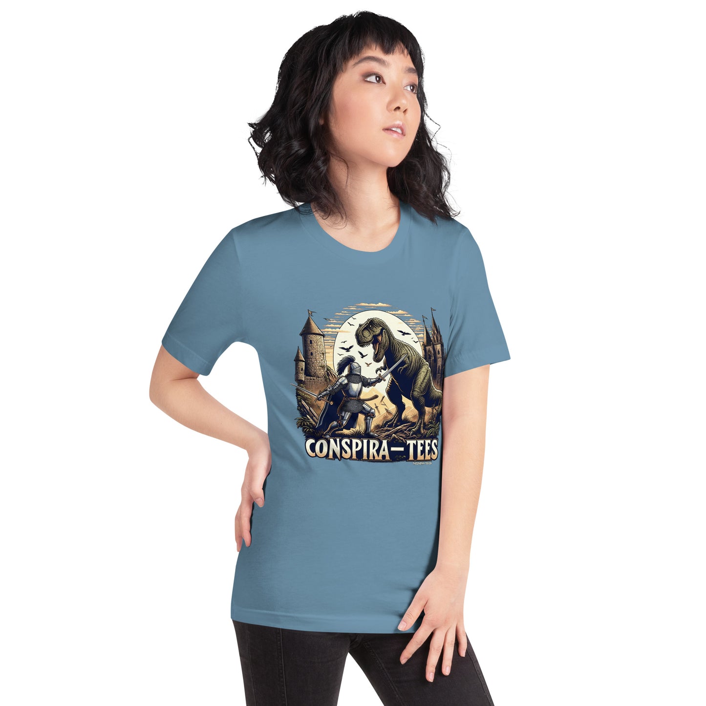 Knight Fighting T-Rex Unisex t-shirt