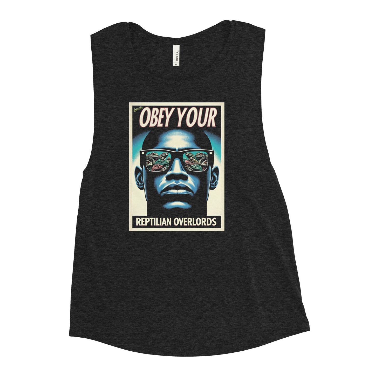 Obey Your Reptilian Overlords Ladies’ Muscle Tank