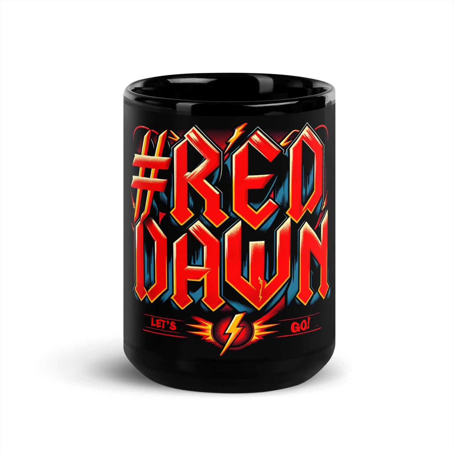 #Red Dawn Black Glossy Mug