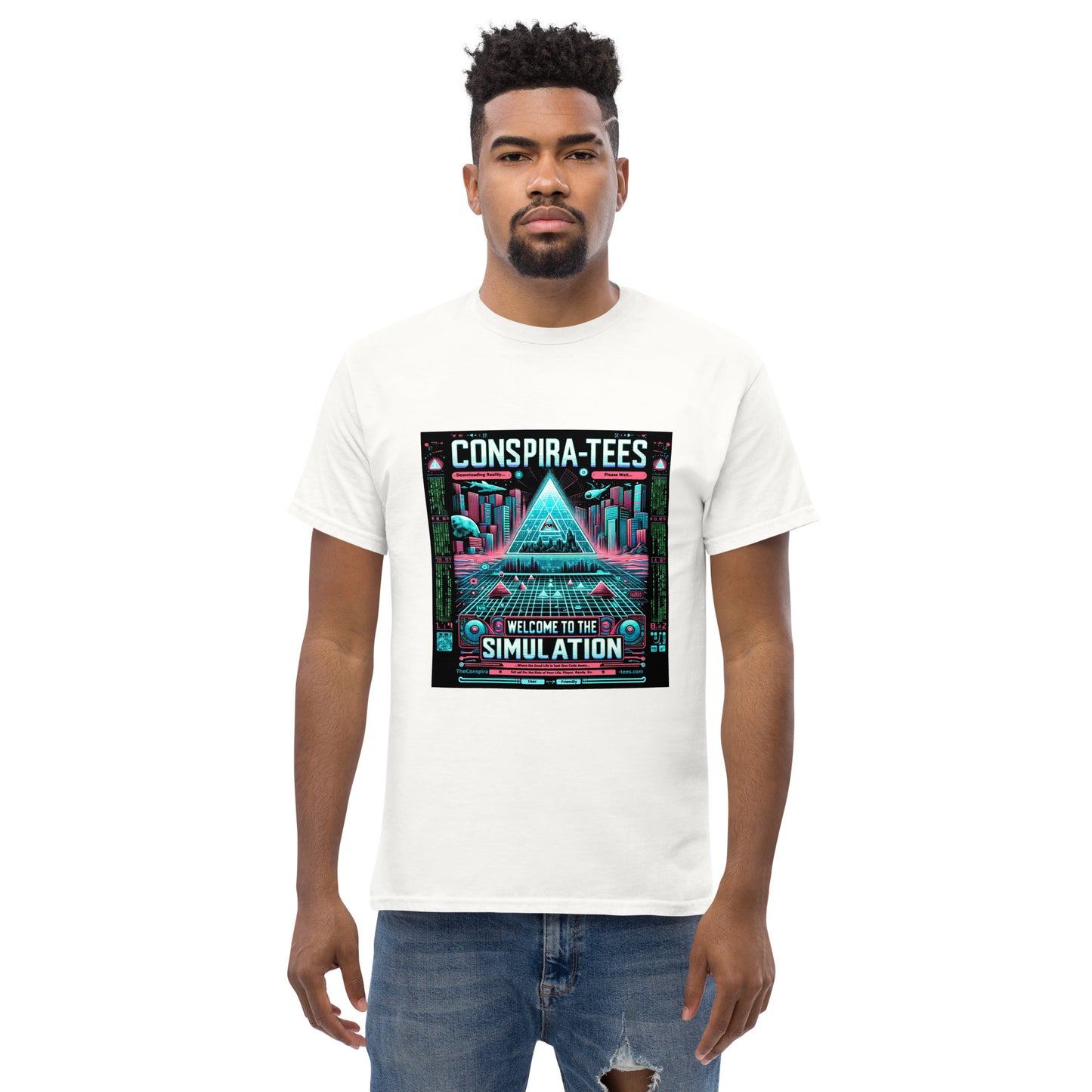 Welcome to The Simulation Men's classic tee