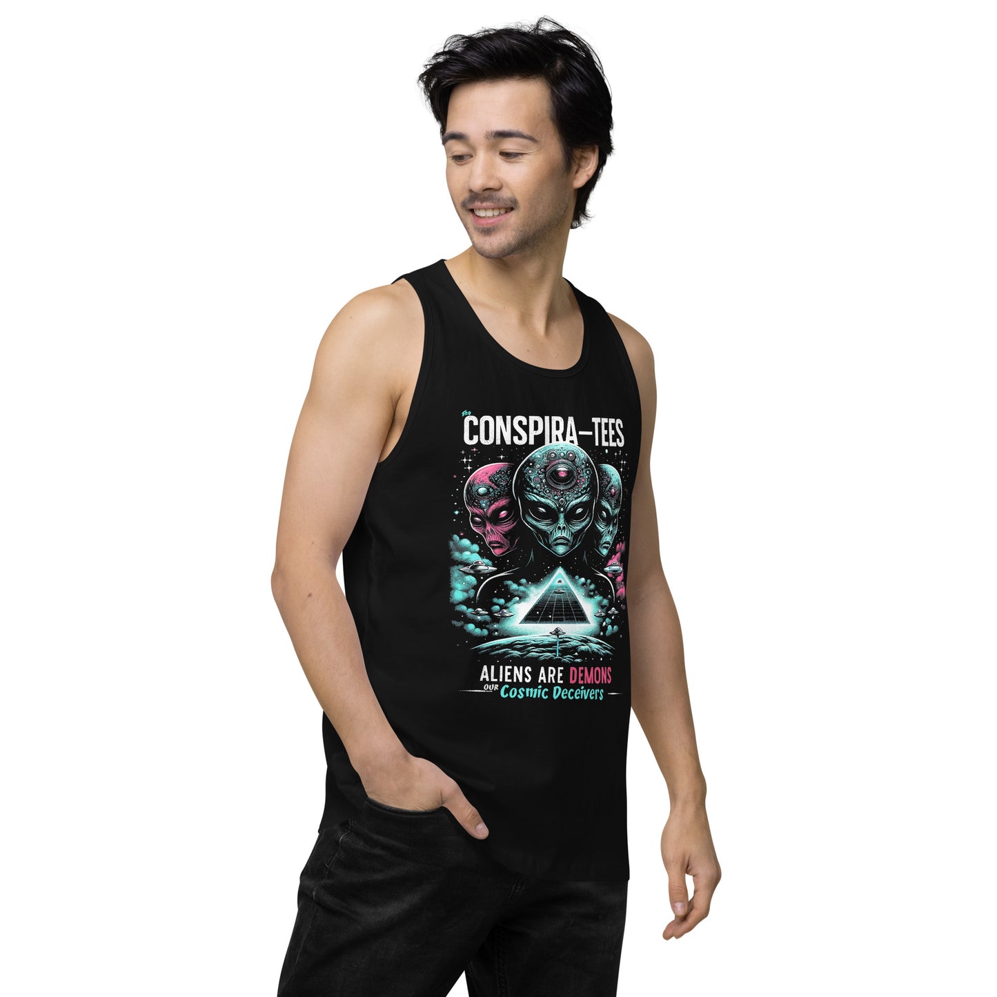 Cosmic Deceivers Men’s premium tank top