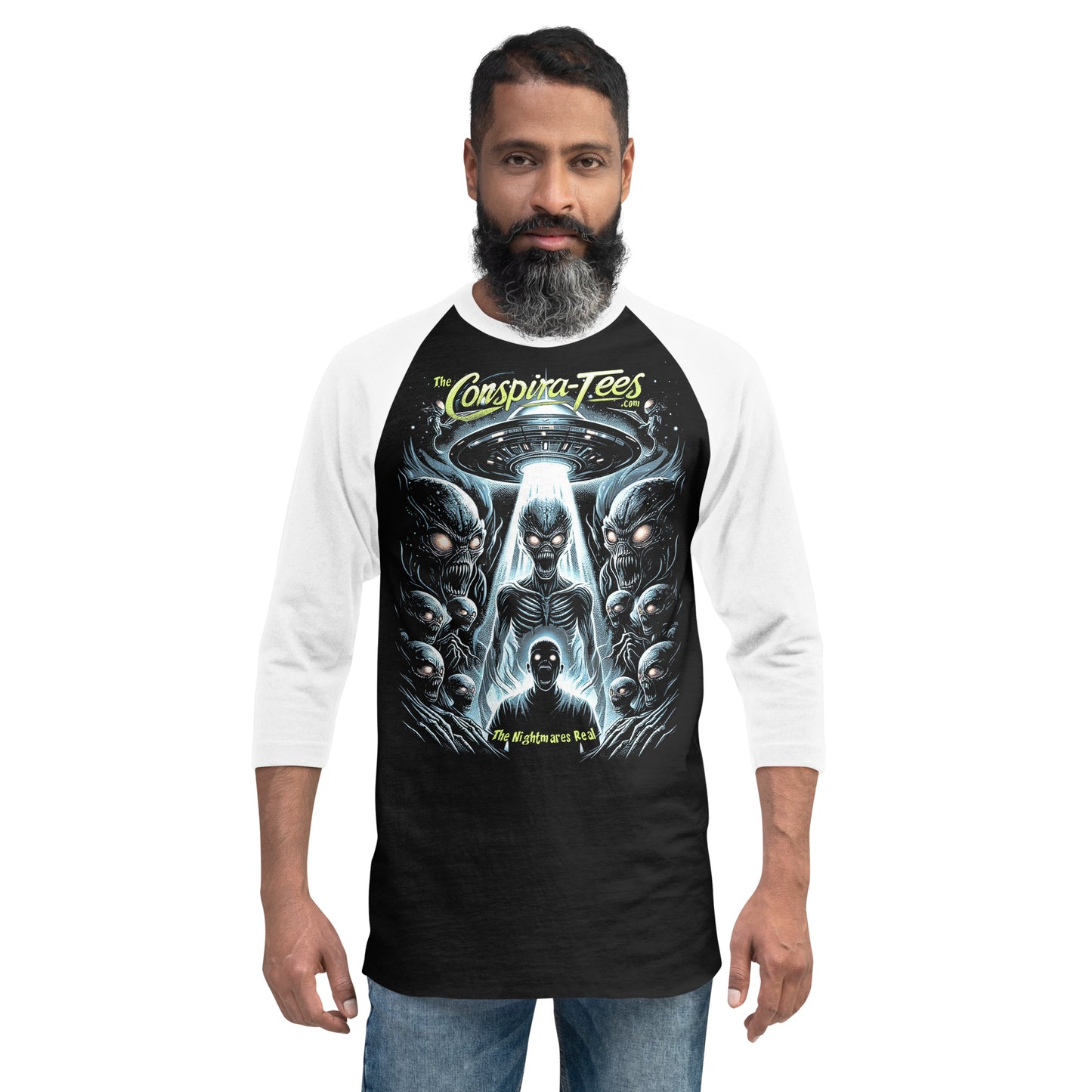 The Nightmare Is Real 3/4 sleeve raglan shirt