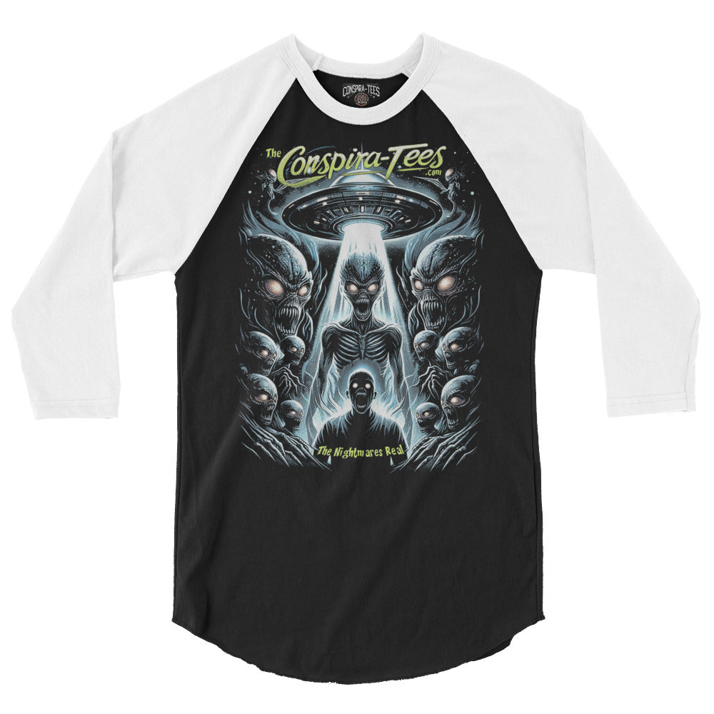 The Nightmare Is Real 3/4 sleeve raglan shirt