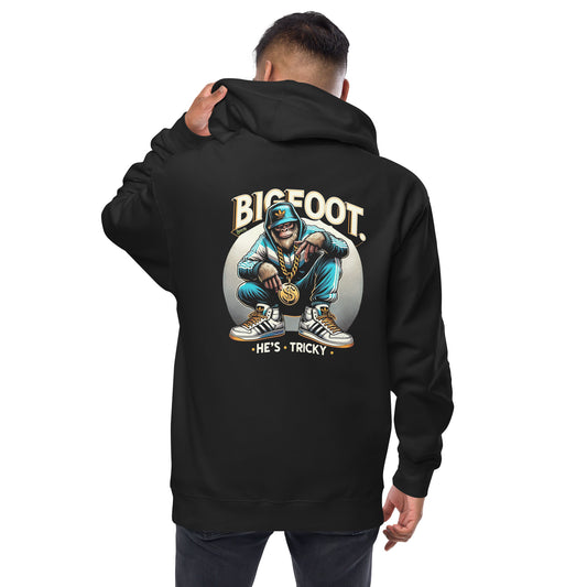Bigfoot He's Tricky Unisex fleece zip up hoodie