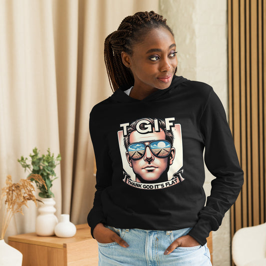 TGIF Thank God Its Flat Hooded long-sleeve tee