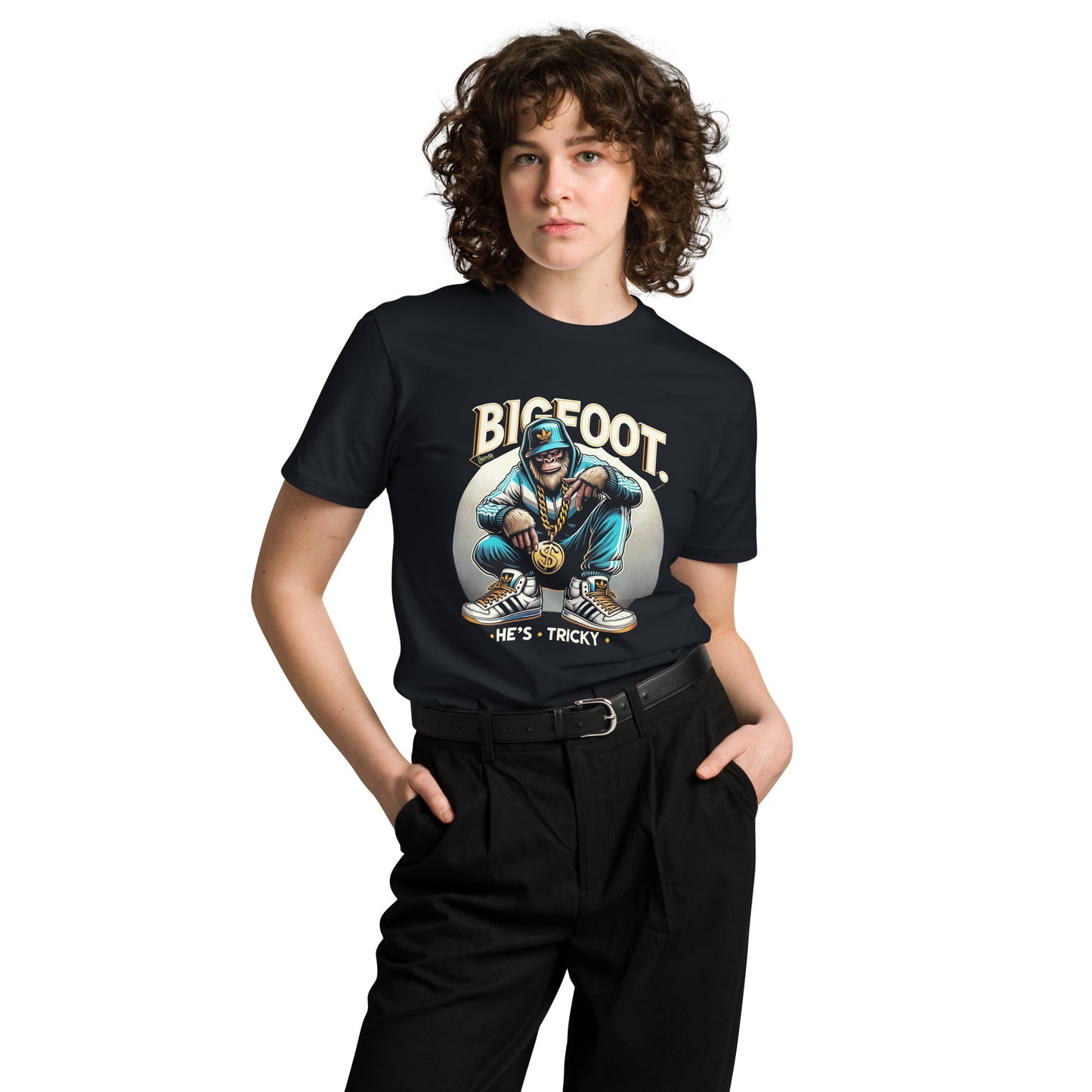 Bigfoot He's tricky Unisex premium t-shirt