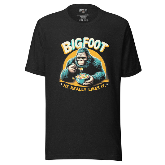 Bigfoot He Really Likes It (Cereal) Unisex t-shirt