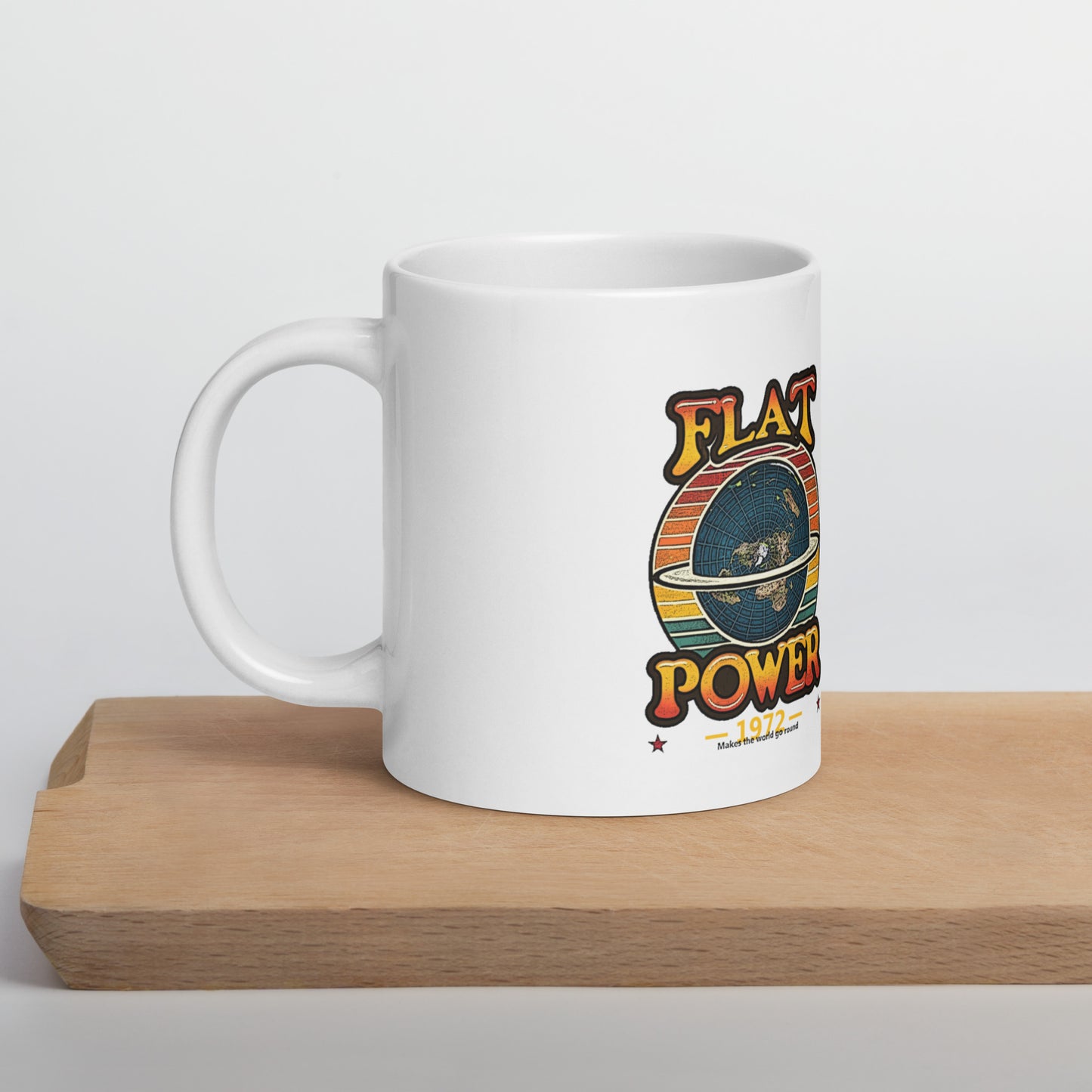 Flat Power White glossy mug