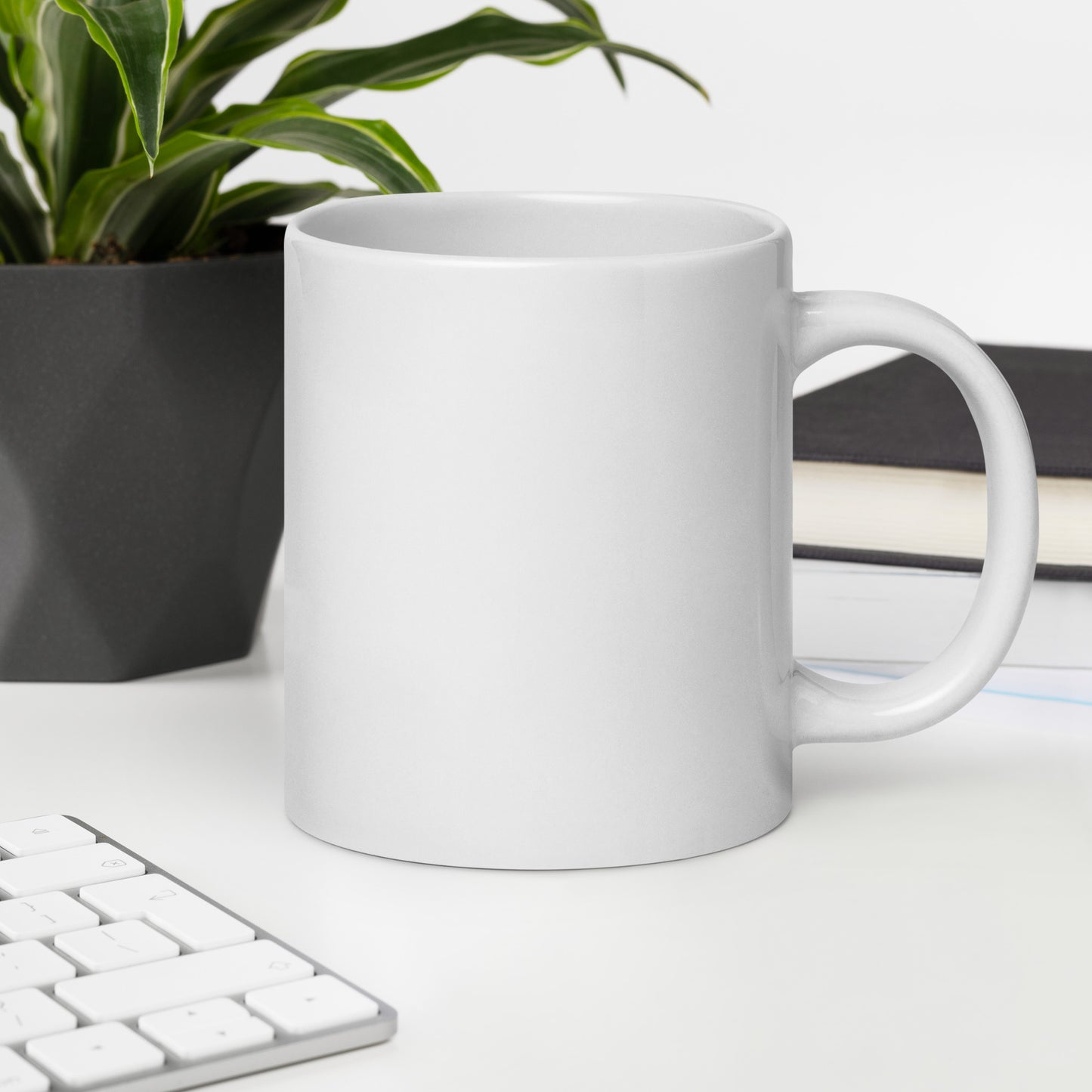 Flat Power White glossy mug