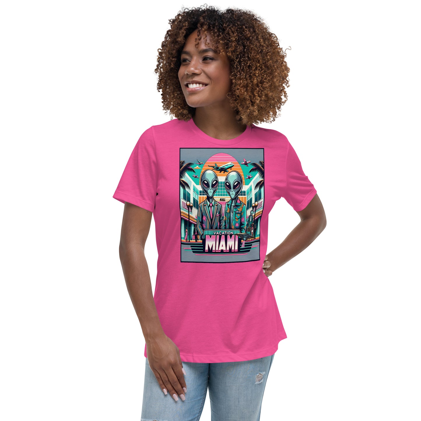 Vacation Miami Alien Mall Women's Relaxed T-Shirt