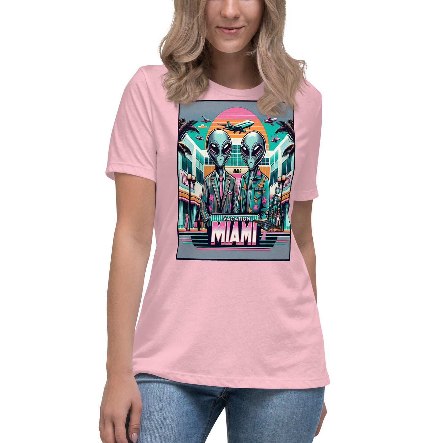 Vacation Miami Alien Mall Women's Relaxed T-Shirt